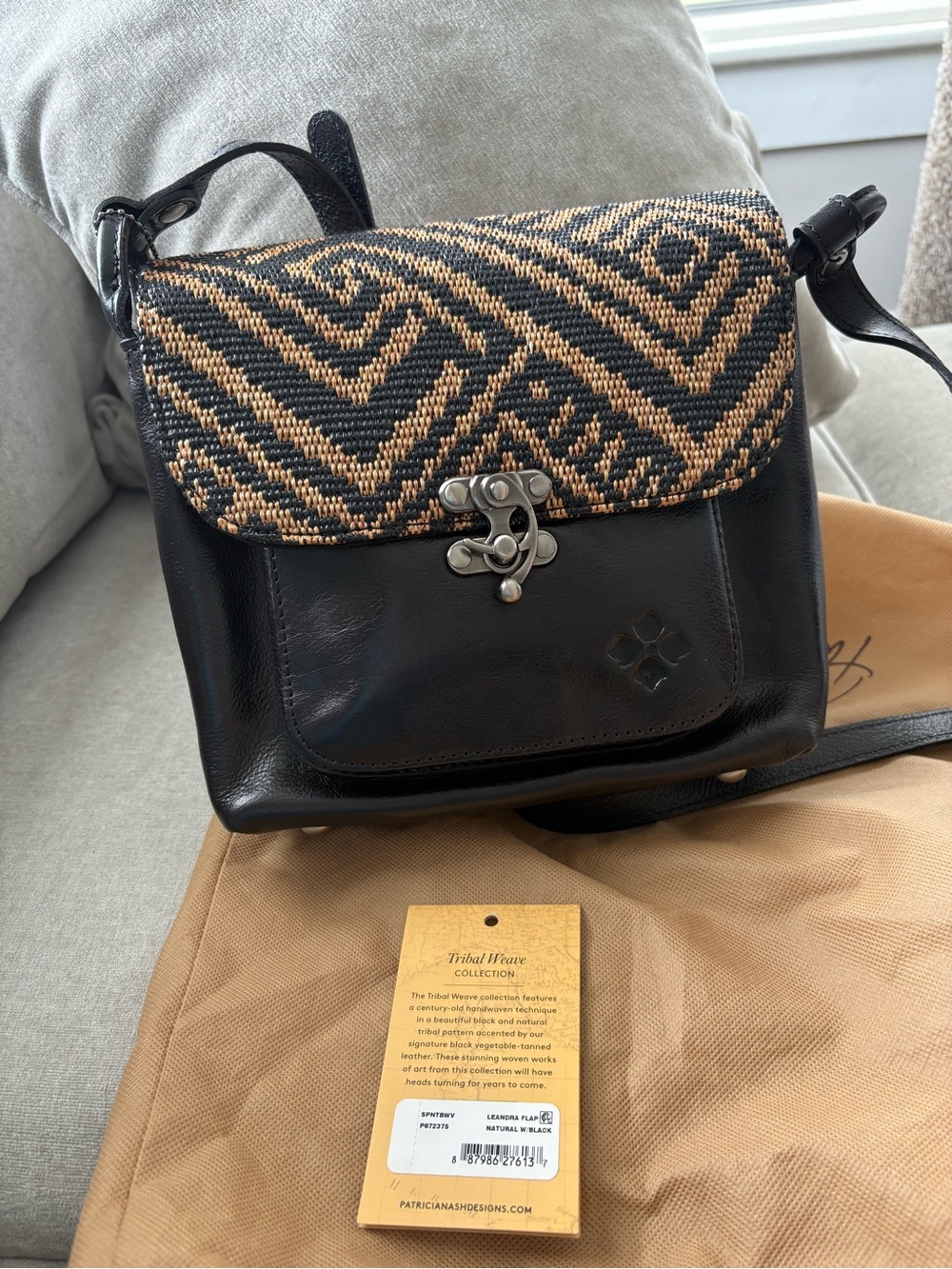 Patricia Nash Leandra Flap Tribal Weave New
